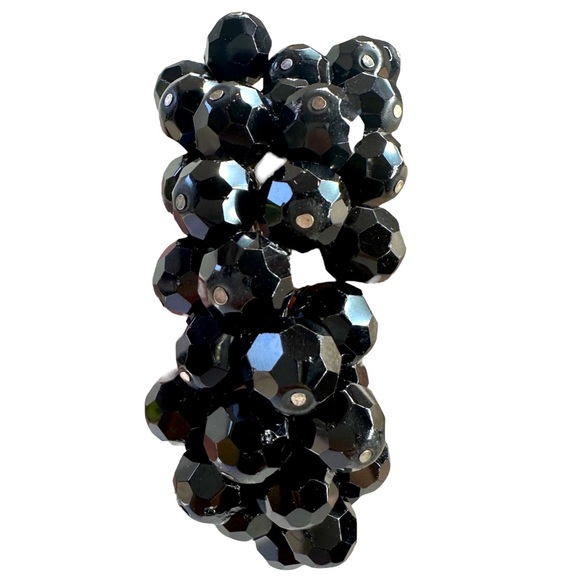 Dramatic Black Swarovski Crystal Draped Bracelet Custom Made - Picture 3 of 4